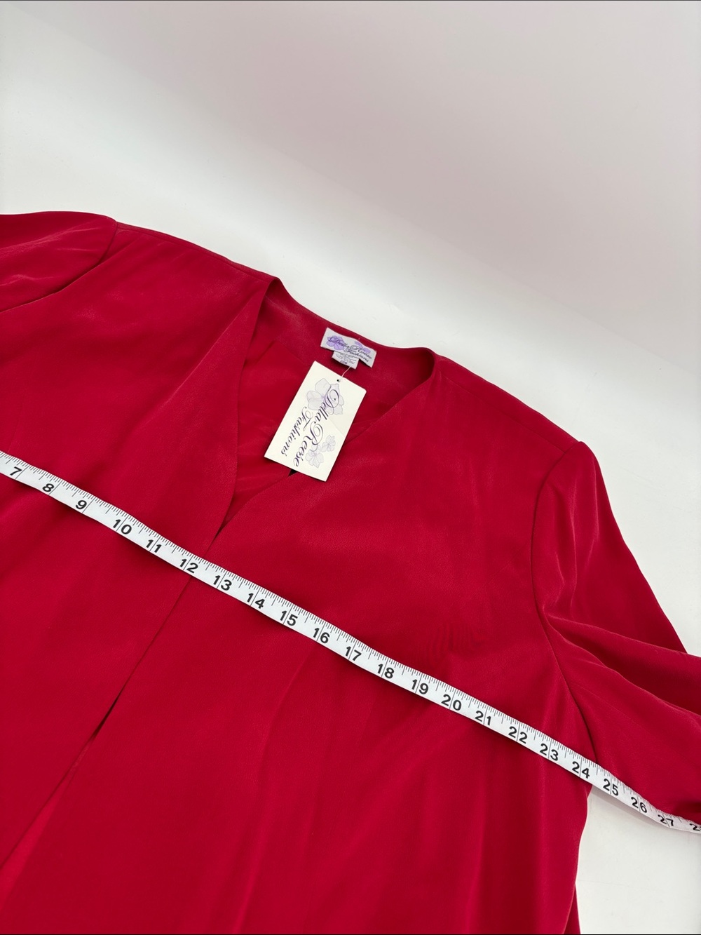 Vintage Y2K Della Reese Touched By An Angel Silk Red Blazer Deadstock Jacket - Picture 9 of 11